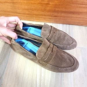 Lanvin Loafers 36.5 Dove Gray/Brown Suede Leather